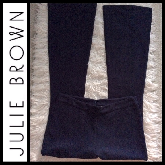 Julie Brown NYC Navy Ponte Flare Leg Pants - Picture 4 of 7
